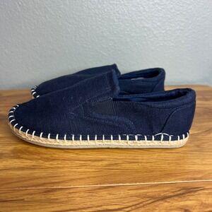 Gymboree Slip-On Shoes Kids Size 3 Navy Blue Espadrille Canvas Flats‎ NEW